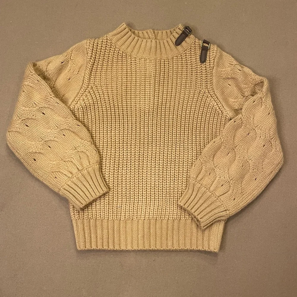 Girl’s Janie & Jack Leather Buckle Sweater Size 5